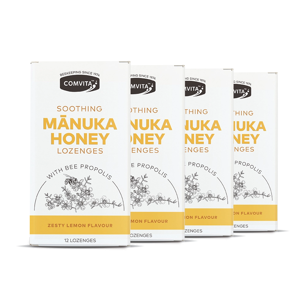 Manuka Honey Lozenges with Propolis (Lemon & Honey) 12s - 4 Pack