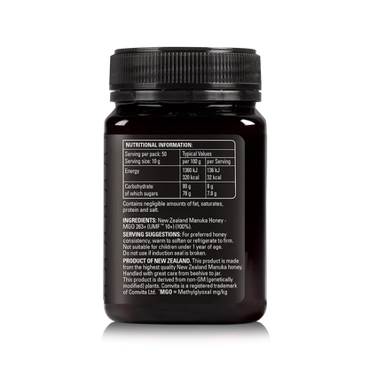 Manuka Honey nutritional information label 